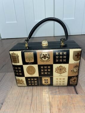 Vintage Murray Kruger EUROPEANCREST LEATHER Mid Century Modern Purse Hand Bag
